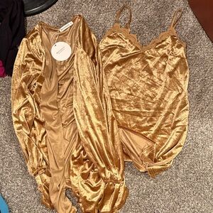 Gold Velvet Women's Set